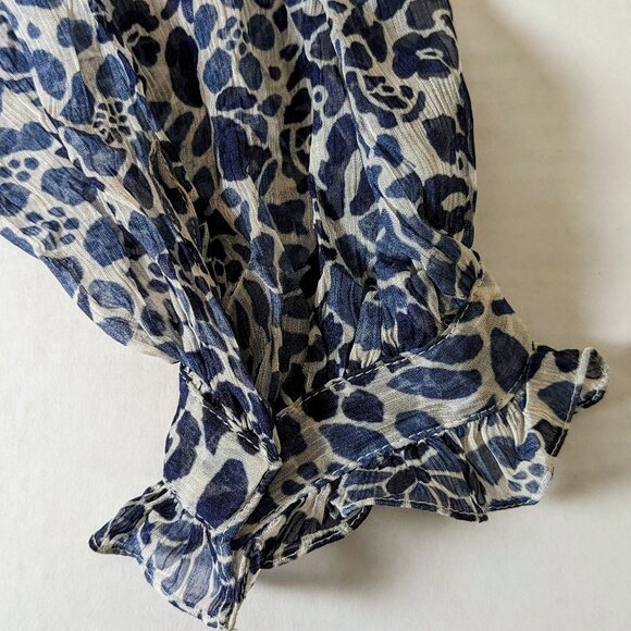 POLO RALPH LAUREN Women's Long Sleeve Blouse Top  Size 6  Blue Print NWT - Picture 4 of 6